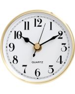 3 15/16" White Clock Insert with Gold Bezel