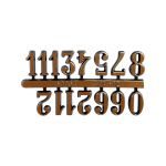 3/4"H Gold Arabic Numerals, Set of 1-12