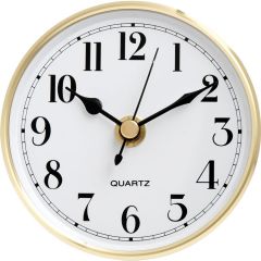4 1/2" White Clock Insert with Gold Bezel