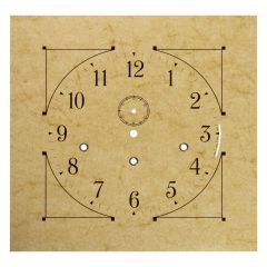 14 1/4" Square Pre-punched Aluminum Parchment Clock Dial