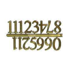 1"H Gold Arabic Numerals, Set of 1-12