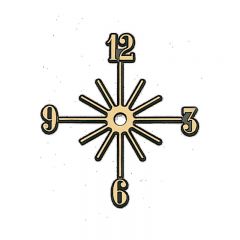 4" Dia. Gold Starburst Numerals, Set of Quarter Hours