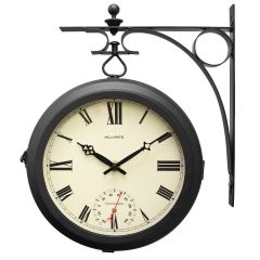 9” Indoor/Outdoor Round Double-Sided Hanging Clock - View 1 - AcuRite Clocks