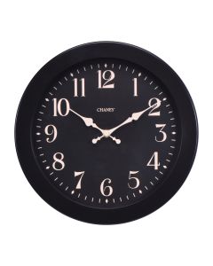 Chaney Instrument Co. 11.8-Inch Semi-Gloss Black Wall Clock