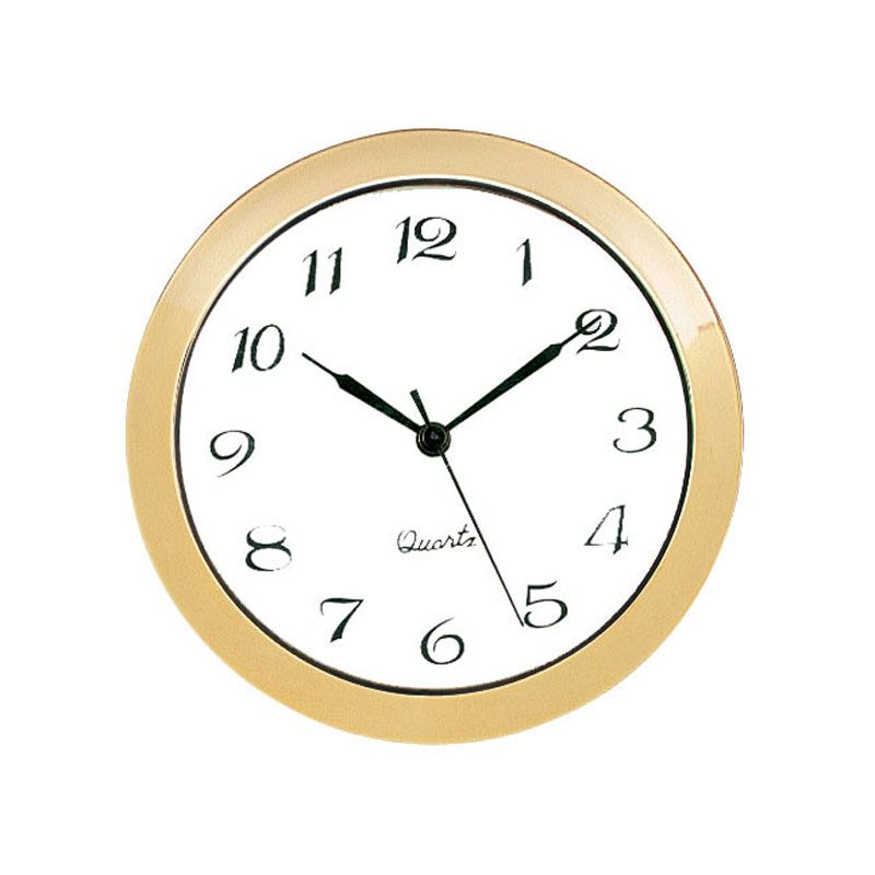 65mm Classical Clock 2-1/2" Quartz Movement Insert Arabic Numeral White Face 
